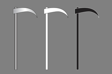 Scythe black white gradient outline