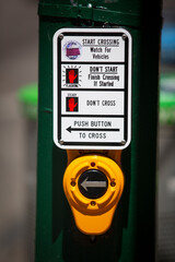 close up of a pedestrian crossing equipment