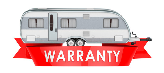 Towed trailer warranty, service concept. 3D rendering - obrazy, fototapety, plakaty