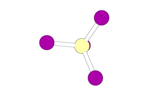 360&ordm; realistic 3D view of Silicon Tetraiodide as a seamless loop over a white opaque background with alpha mask. Also called silicon(iv) iodide and tetraiodosilane.