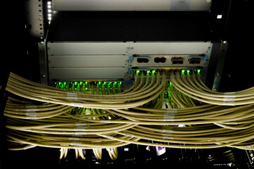 network backbone with fiber optic cables installed