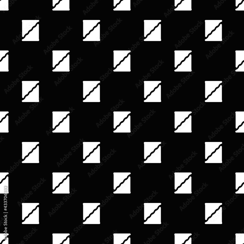 Poster Square divided by two. Black background and half of shape pattern.