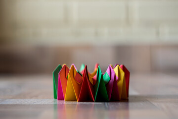colorful modular origami with kaleidoscope shape