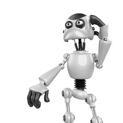 nice robot is thinking about