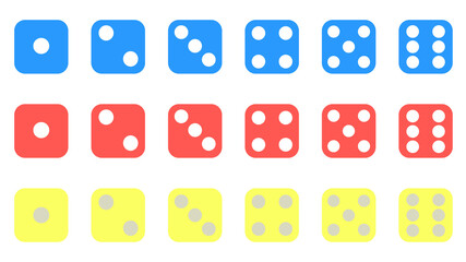 カラーサイコロセット ベクターイラスト
Vector colorful dices icon set.