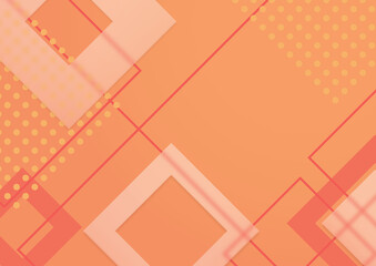 Fototapeta premium Abstrakcyjne pomarańczowe tło - geometryczne kształty z efektem szkła. Szablon z miejscem na Twój tekst, produkt, tapeta, ilustracja dla social media story, internetowe projekty, aplikacje mobilne.