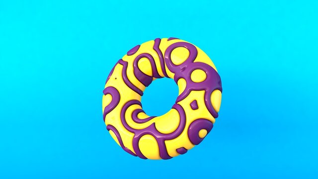 Dise&ntilde;o abstracto de torus tridimensional. Ilustraci&oacute;n 3d de toroide colorido. Fondo para presentaci&oacute;n con relieve.