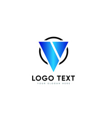 V initial; creative vector logo template