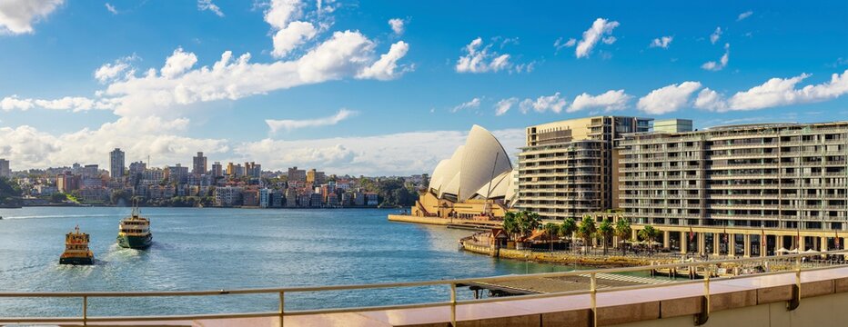 Panorama View Of Sydney Harbour And North Sydney City Skyline