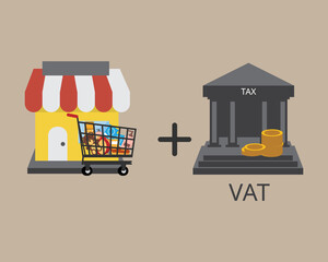 value added tax (VAT) to be add on top of product or service - obrazy, fototapety, plakaty