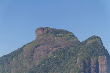Fototapeta na wymiar gavea stone view from Barra da Tijuca beach in Rio de Janeiro.