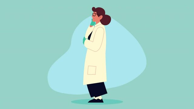 female doctor standing comic character