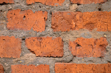 Abstract background of an old red brick wall