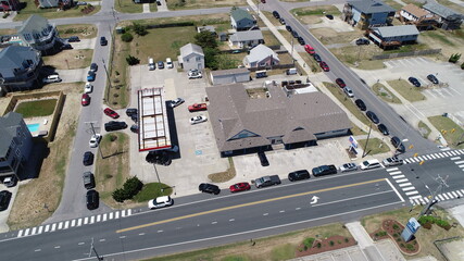 Long lines for fuel during gasoline shortage Kill Devil Hills North Carolina © John