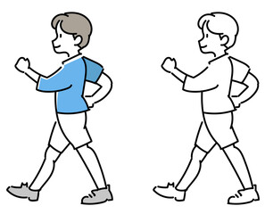 ウォーキングする男の子