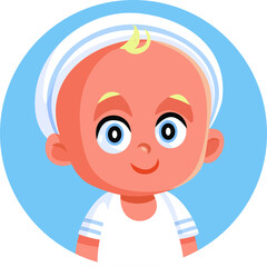 Baby Wearing Cute Sailor Outfit Vector Icon