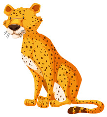Leopard cartoon character isolated on white background