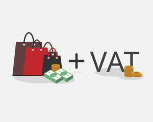 value added tax or VAT from buying products or shopping