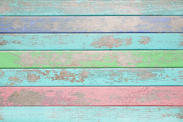 Old colorful wood planks or wooden wall texture for background