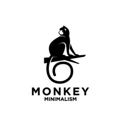 premium minimalism monkey vector logo icon illustration design isolated backgroundpremium minimalism monkey vector logo icon illustration design isolated background