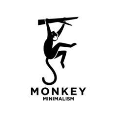 premium minimalism monkey vector logo icon illustration design isolated backgroundpremium minimalism monkey vector logo icon illustration design isolated background