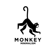 premium minimalism monkey vector logo icon illustration design isolated backgroundpremium minimalism monkey vector logo icon illustration design isolated background - obrazy, fototapety, plakaty