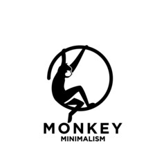 premium minimalism monkey vector logo icon illustration design isolated backgroundpremium minimalism monkey vector logo icon illustration design isolated background