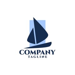 Fototapeta premium The illustration of a yacht is suitable for logos related to the marine industry.
