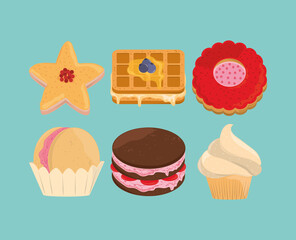dessert icon set