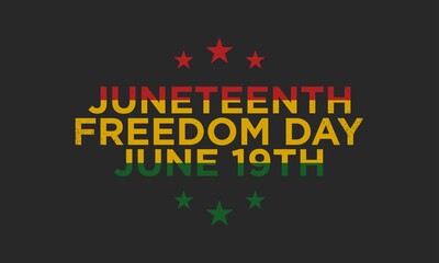 Juneteenth Freedom Day Background Design. Vector Illustration.