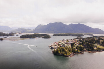Beautiful scenery of a Pacific Rim National Park Reserve in Bamfield, Canada