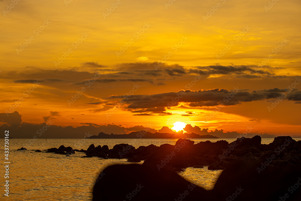 Wall mural sunset on the beach