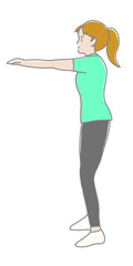 スクワットをする女性立