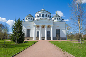 View of the ancient St. Sophia Cathedral (1788) on a sunny May day. Tsarskoe Selo, Russia