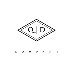 initial QD logo design vector
