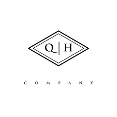 initial QH logo design vector