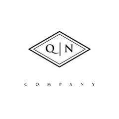 initial QN logo design vector