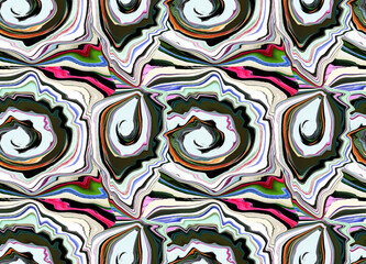 An abstraction consisting of colored multi-colored wavy lines. A resource for printing on paper or fabric, seamless background.