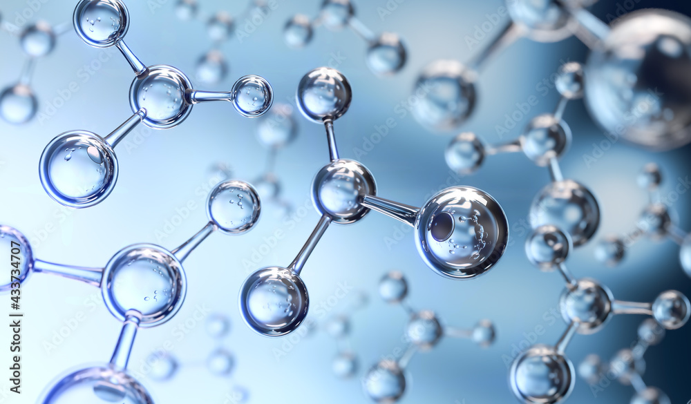 Canvas Prints science background with molecule or atom, abstract structure for science or medical background, 3d i