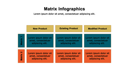 Matrix infographic presentation template.