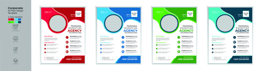 Corporate Business flyer template vector design, Print Ready Marketing Flyer design, A4 Flyer Design,  Minimal Vector Templates, marketing, business proposal, promotion, advertise, publication, cover 