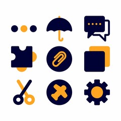 essentials icon set with flat style for poster, template, and social media