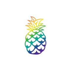Pineapple gradient icon logo vector design template