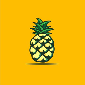 Pineapple fruit icon logo vector design template