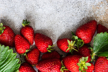 Summer background made with fresh organic strawberries
