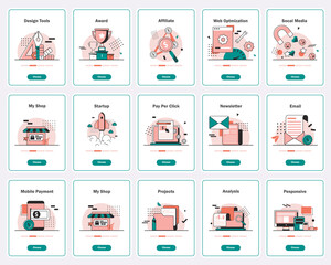 Busines and technology icon set,Big Data Structure, Database Architecture, Data Science Technology Concept. Vector Illustration