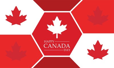 canada day background with maple leafs and canada flag. happy canada day vector