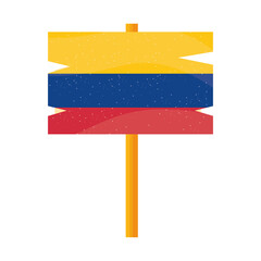 colombia flag wooden