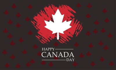 canada day background with maple leafs and canada flag. happy canada day vector