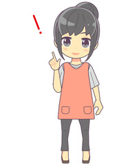 エプロン姿の閃いた女性のイラスト素材
